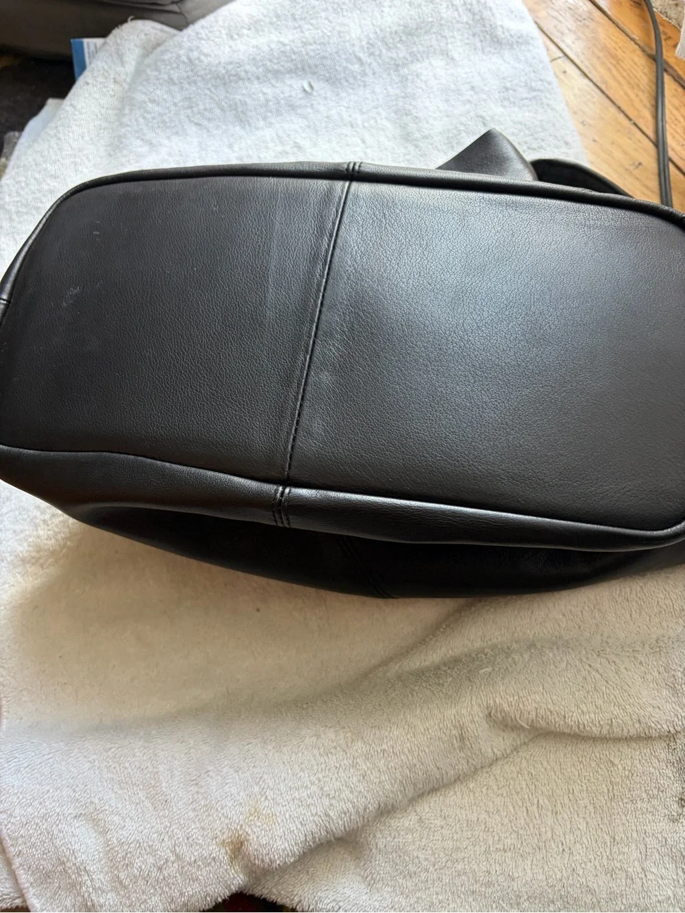 Blofinche Soft Black Leather Tote Bag